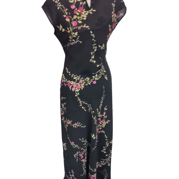 Ronni Nicole Black Floral Midi Dress - Picture 4 of 5